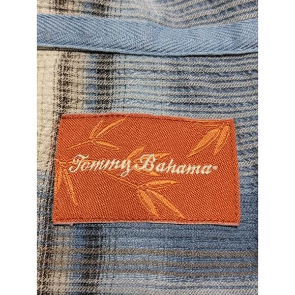 Tommy Bahama‎ Button Up Shirt Men L Blue Pocket Collared Short Sleeve Silk T05 - Picture 6 of 13